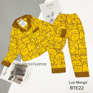 Bộ pijama cho bé tay dài quần dài chất lụa mango ( BTE09)