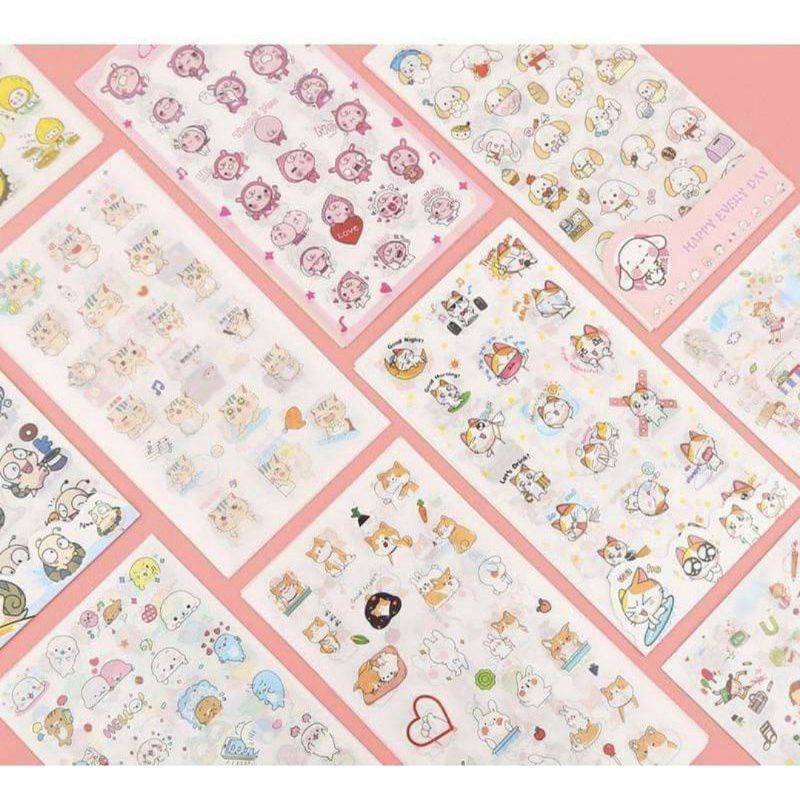 SET 6 TẤM STICKER TRANG TRÍ SỔ,DECOR BÀN HỌC SIÊU XINH |CHEESE CUTE