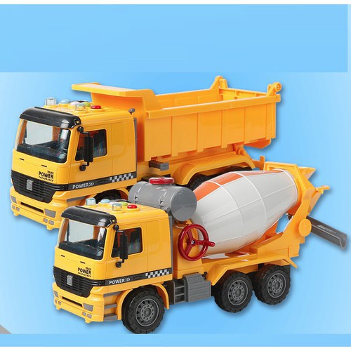 Ô tô tải chở hàng đồ chơi trẻ em mô hình cỡ trung tỉ lệ 1:16 xe chạy đà có âm thanh và đèn - ABDC047SH