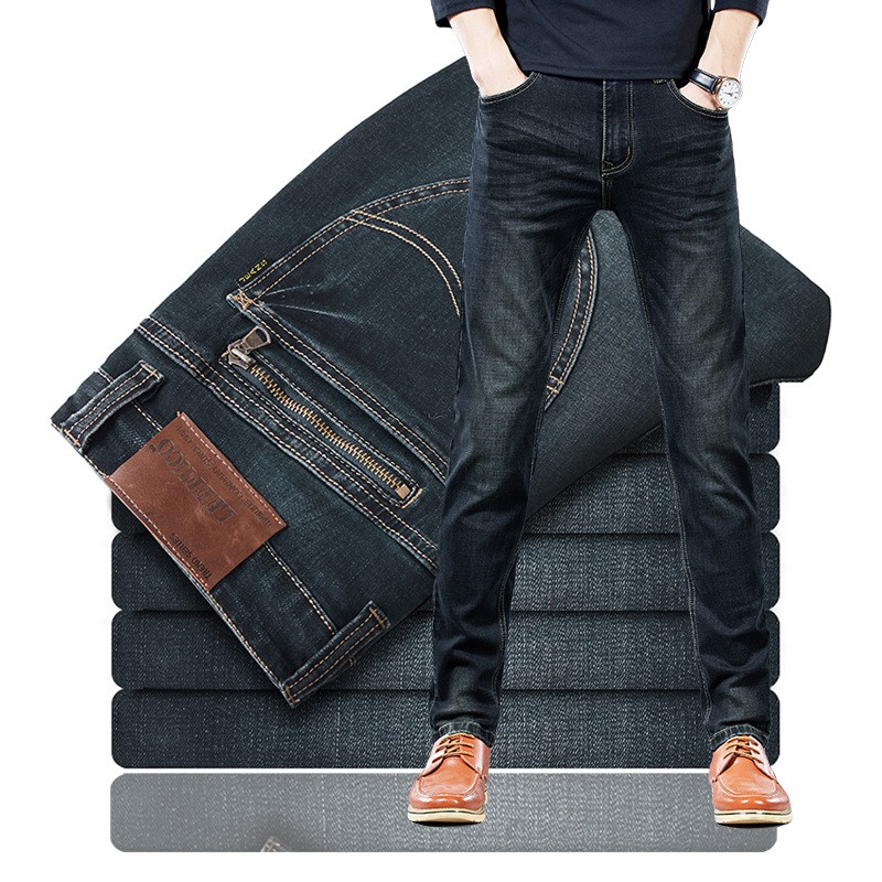 Quần Jeans Nam ống suông co giãn phong cách Hàn Quốc