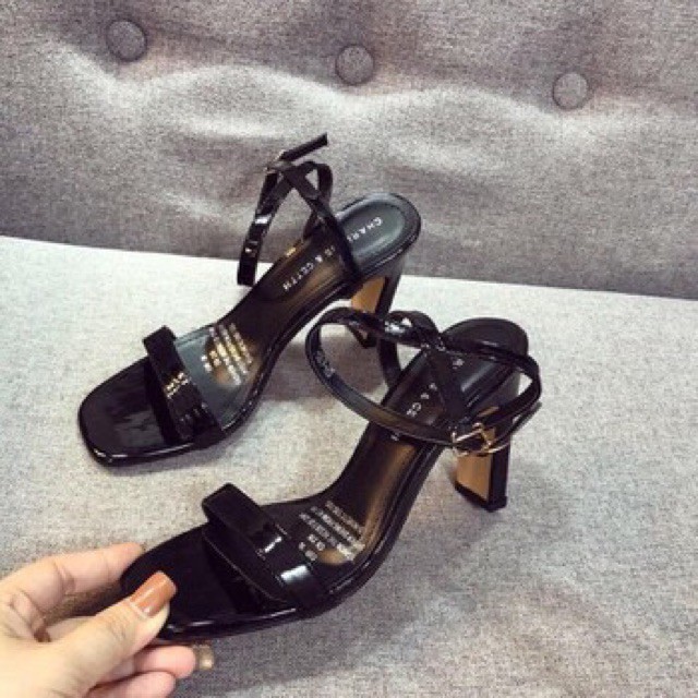 Giày nữ thời trang [Free ship 99k] [Shopee trợ giá] Giày cao gót I Sandal cao gót quai ngang tron gót dẹt 9p hot hit nhã