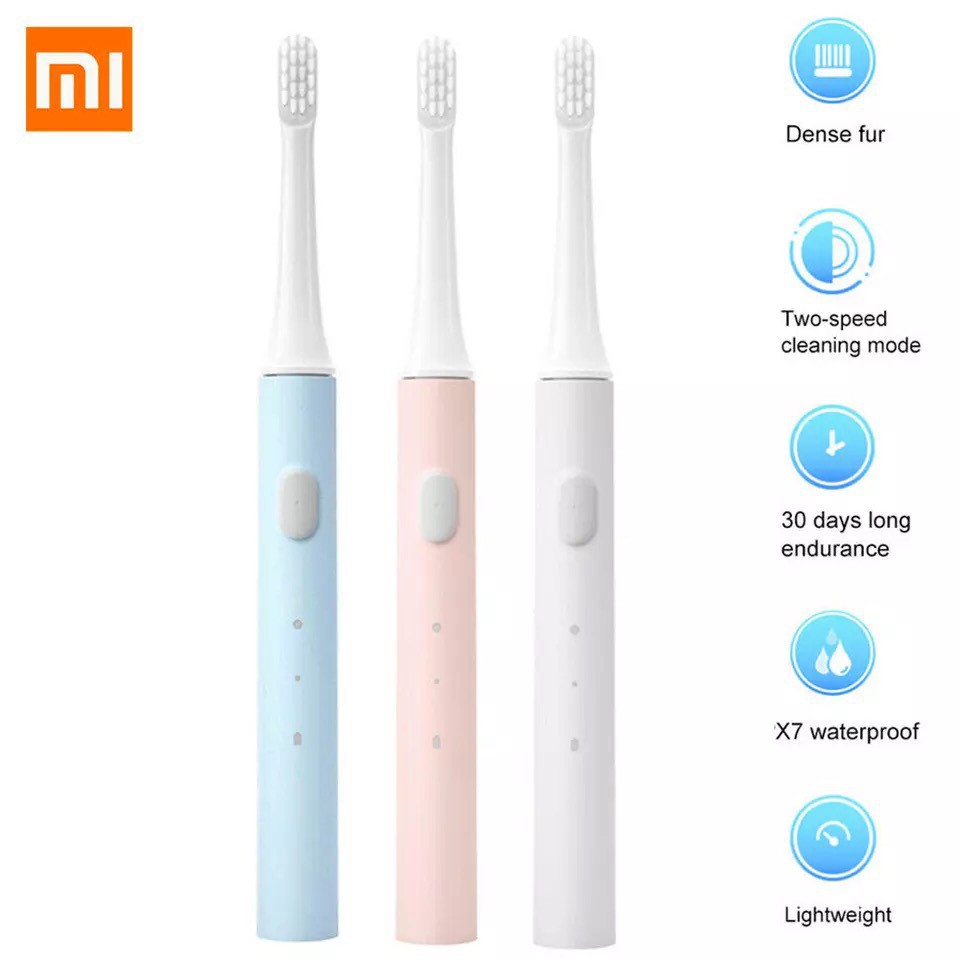 [Đủ màu] Bàn chải đánh răng điện Xiaomi Mijia T100 phù hợp cho trẻ em, nhẹ 46g, kháng nước IPX7 pin 30 ngày