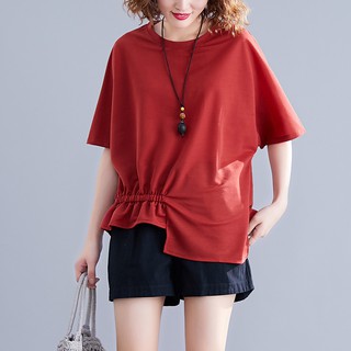 A22 áo big size freesize áo thun tay ngắn cổ tròn vạt lệch cách điệu hiện đại phong cách