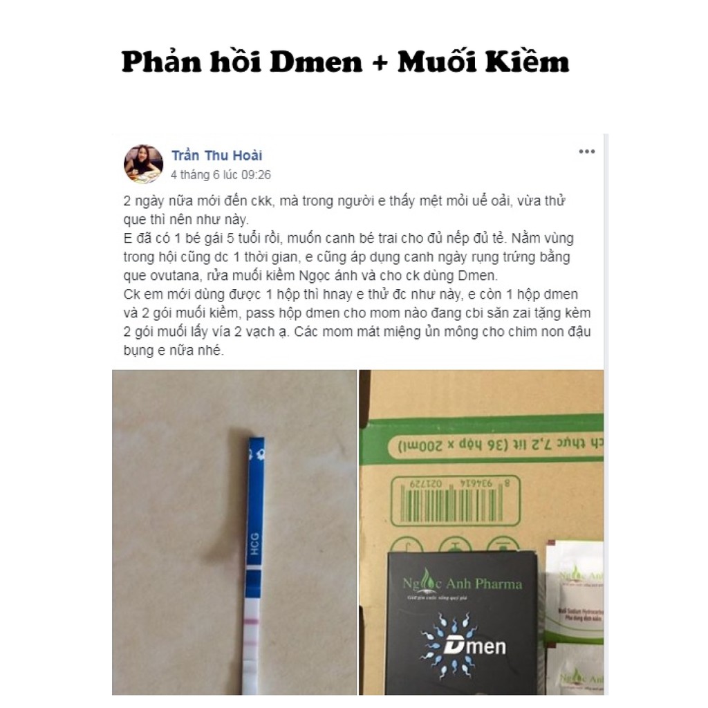 Dmen Tăng Cường Chất Lượng Tinh Trùng( Tặng 3 gói muối kiềm Ngọc Ánh) | BigBuy360 - bigbuy360.vn