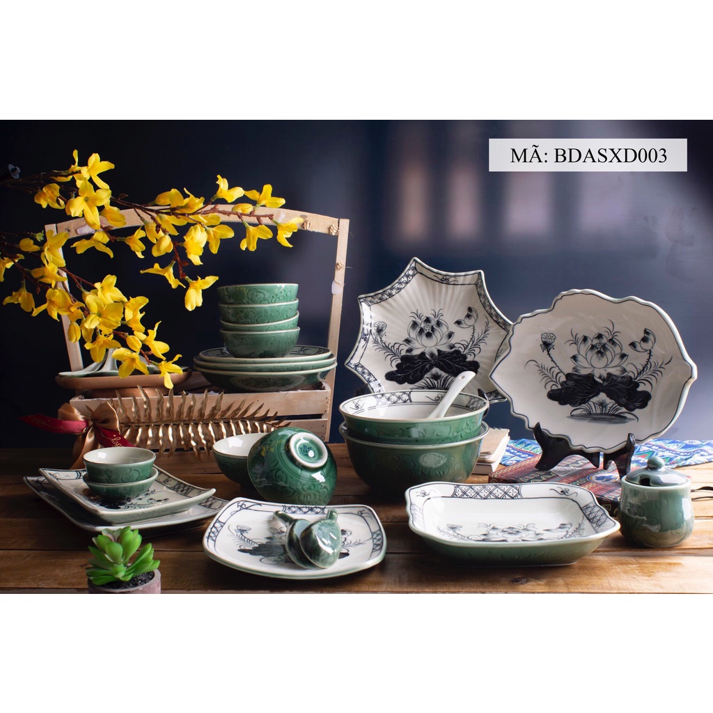 BỘ ĐỒ ĂN SEN XANH ĐỒNG- TỪNG MÓN