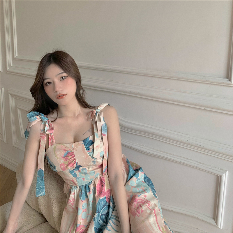 Đầm Dài Họa Tiết Hoa Phong Cách Pháp Thanh Lịch Cho Nữ | BigBuy360 - bigbuy360.vn