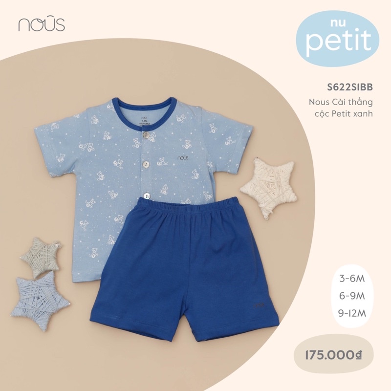 [ Nous ] bộ cộc tay hãng Nous chất petit, doux, air cực mát cho bé trai, bé gái