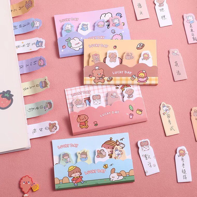 Giấy nhớ, notes hình con vật siêu đáng yêu, đồ dùng học tập tích cực.