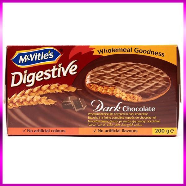 Bánh Quy Lúa Mì Nguyên Cám Sô Cô La Đen McVitie's Digestive dark chocolate 200g