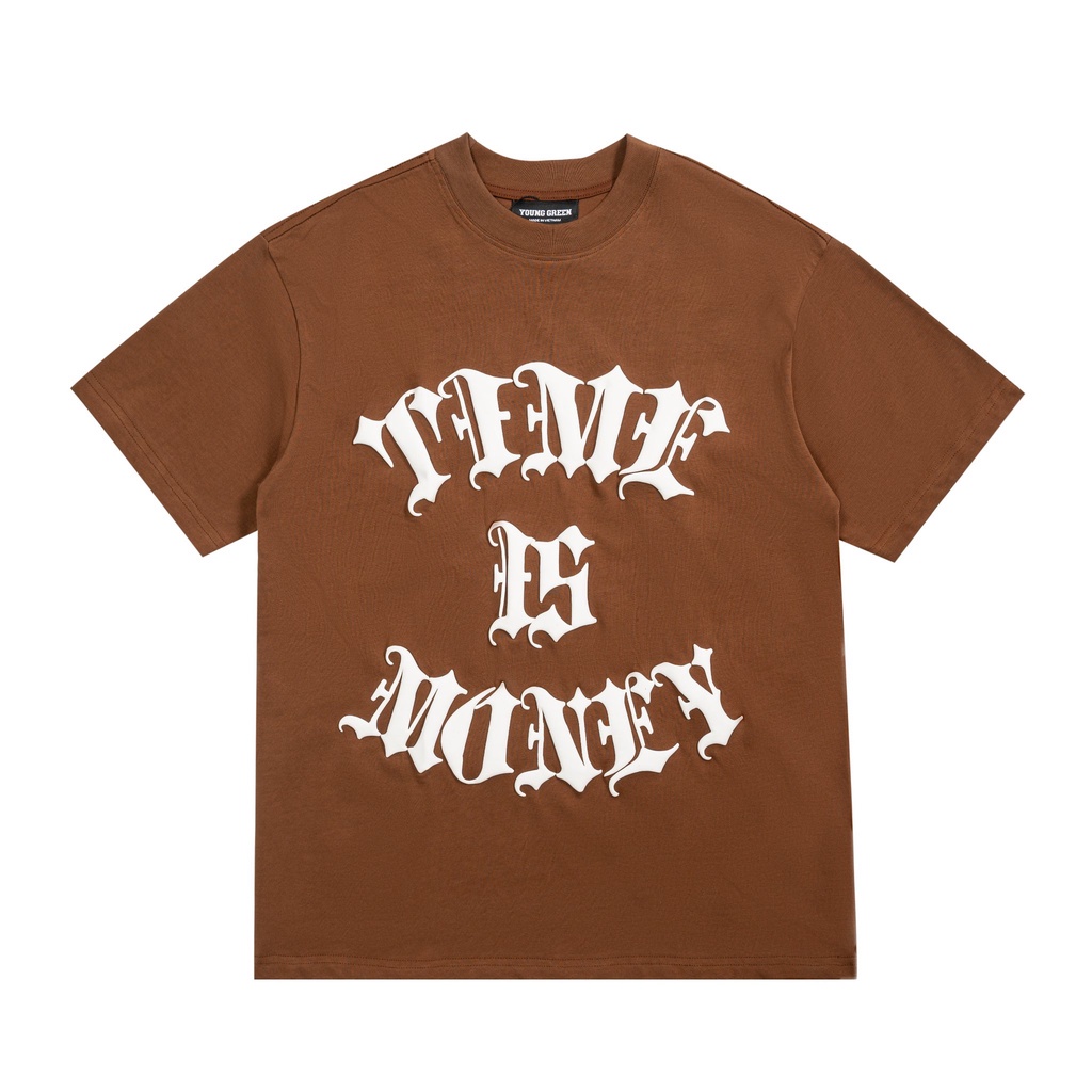 Áo thun xanh lá TIME IS MONEY phong cách hottrend 2022, Áo Phông Unisex Nam Nữ