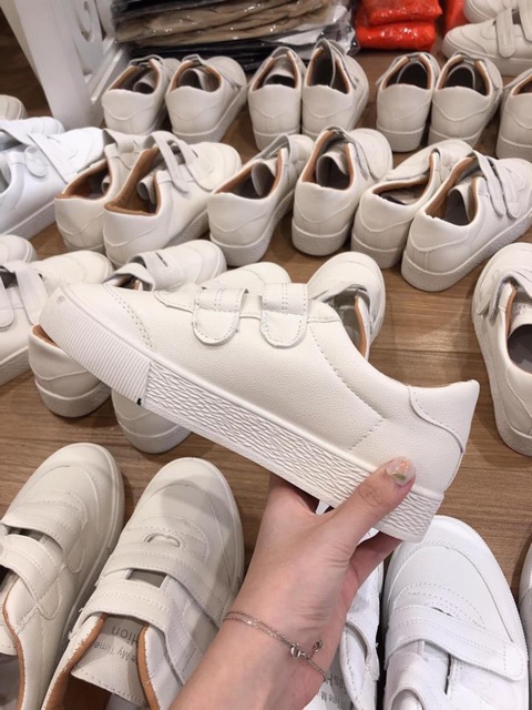 GIÀY DÁN SNEAKER ALL WHITE AUTO ĐẸP HOT NHẤT 2019