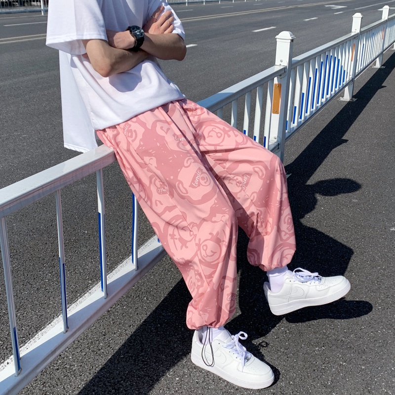 Quần ống rộng in họa tiết phong cách hip hop đường phố cá tính cho nam