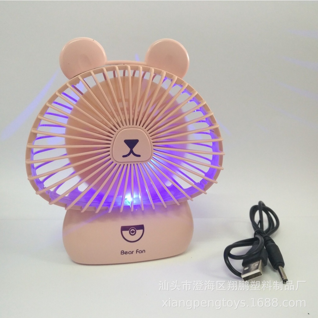 Quạt sạc tích điện mini Gấu Bear Fan có đèn led Cầm tay BH 3 THÁNG