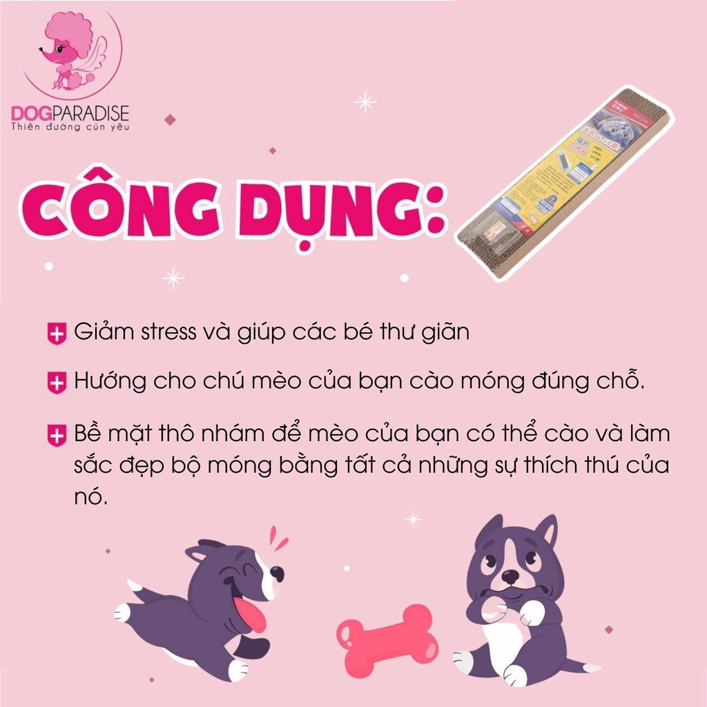 Bàn cào móng cho mèo Pian Pian ruột giấy thô nhám - Dog Paradise