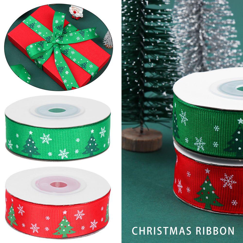 Cuộn Dây Ruy Băng In Họa Tiết Cây Thông Giáng Sinh Trang Trí Đa Ứng Dụng