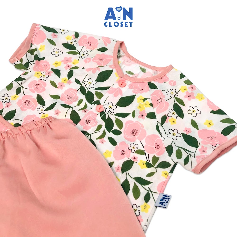 Bộ quần áo bà ba lửng Hoa Đăng tiêu hồng tơ - AICDBGCJFYVZ - AIN Closet