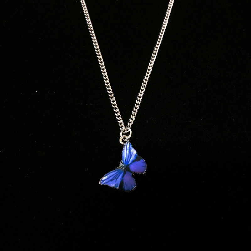 Dây Chuyền Sợi Xích Phối Mặt Hình Bươm Bướm Nhiều Màu Sắc Thời Trang 22342