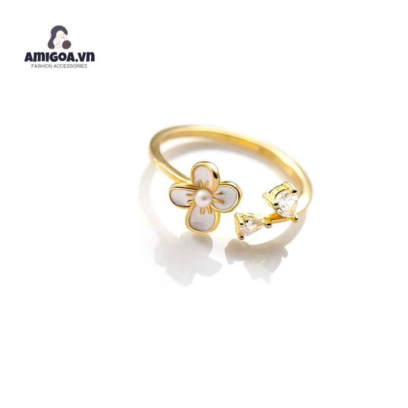 ✨✨Nhẫn thời trang nữ NH06 hình hoa lá đính đá tuyệt đẹp