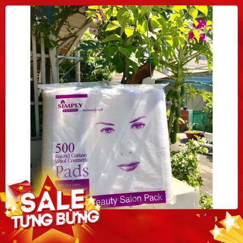 Bông Tẩy Trang Anh Quốc - Mềm Mại Không Tẩy SIMPLY Cotton Round Cosmetics Pad 500s (500 miếng)