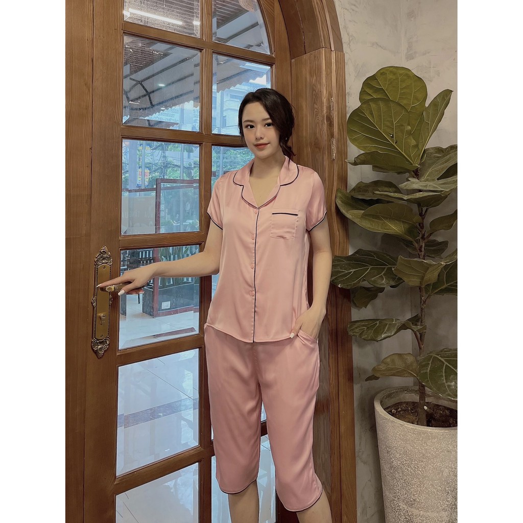 Pijama lụa trơn cao cấp mặc nhà 2May . Bộ đồ ngủ trơn đơn giản, form dáng trẻ trung phù hợp với mọi lứa tuổi