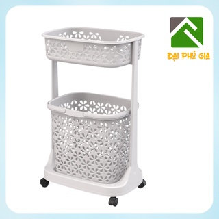 Kệ bông Duy Tân 2 tầng có bánh xe tiện lợi để quần áo