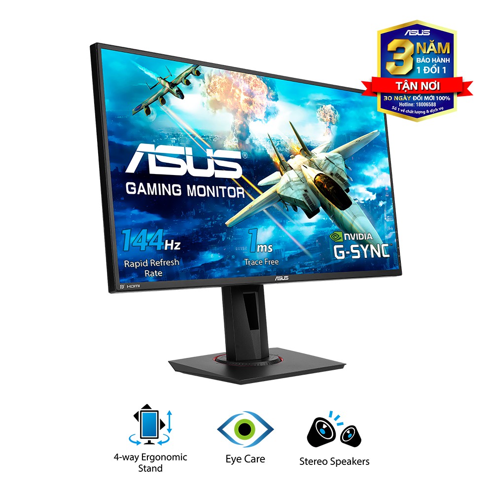 Màn Hình Game ASUS VG278Q 27 inch 144Hz 1ms G-SYNC Compatible, FreeSync Full HD 2 Loa - Hàng Chính Hãng