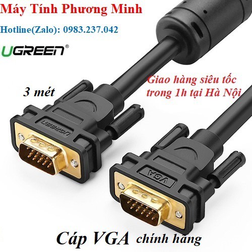 Cáp VGA 3M Ugreen 11631- Hàng chính hãng bảo hành 18 tháng
