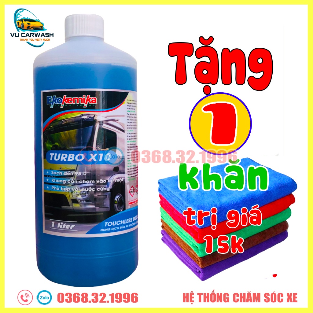 Dung Dịch Rửa Xe Không Chạm - Nước Rửa Xe Ô Tô, Xe Máy Turbo x 10 Chuyên Dụng Cho Xe Tải - Công Ten Nơ 1L