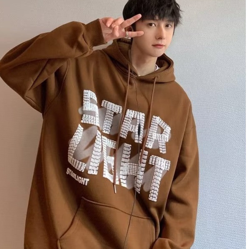 Áo Hoodie Dáng Rộng Thời Trang Retro Đường Phố Cá Tính Kiểu Hàn Quốc Cho Nam