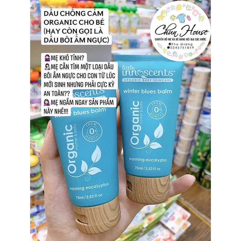 dầu bôi ấm ngực chống cảm organic