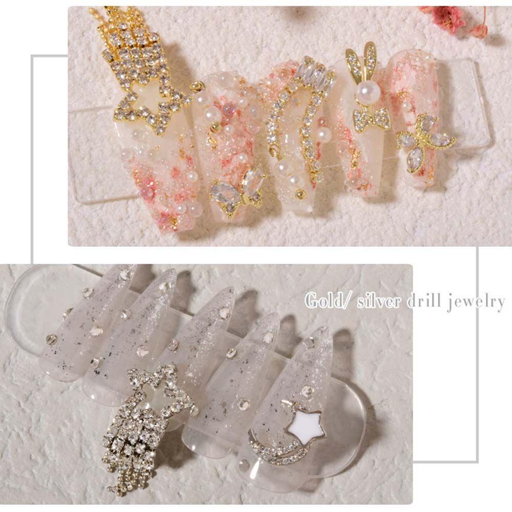 OCEANMAP Phụ Kiện Đính Trang Trí Móng Nghệ Thuật Hình Ngôi Sao Năm Cánh Đính Đá Lấp Lánh Phong Cách Nhật Bản