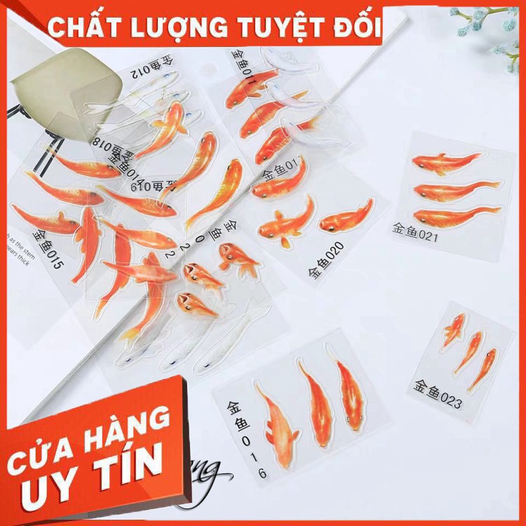 Sticker dán Cá vàng 3d- Vẽ tranh nghệ thuật Resin- CV001 - Hàng nhập khẩu
