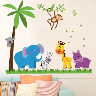 Decal dán tường Vườn thú xanh 02