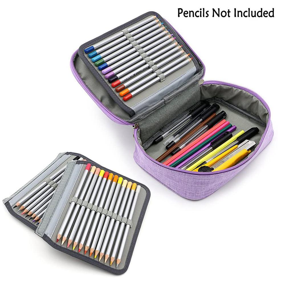 Túi Đựng Bút 72 Ngăn Có Khóa Kéo Di Động Tiện Dụng