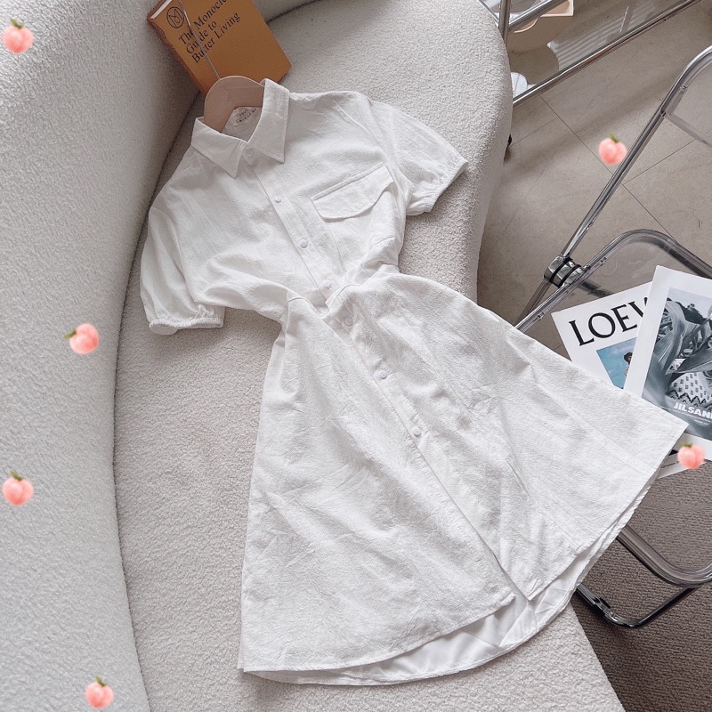 Đầm trắng cut out nơ lưng