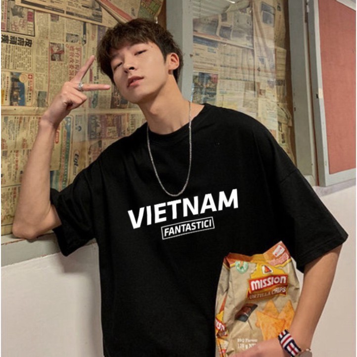 Rẻ vô địch [SIÊU RẺ] Áo thun tay lỡ Unisex, áo phông form rộng VIETNAM | BigBuy360 - bigbuy360.vn