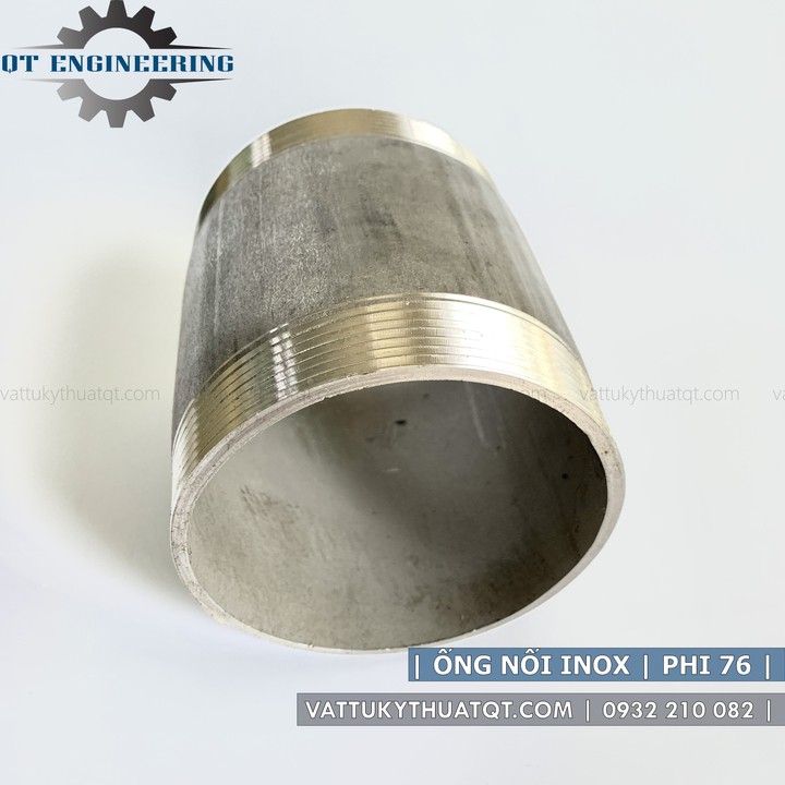 Ống nối inox 2 đầu ren ngoài  | Phi 60,76,90,114