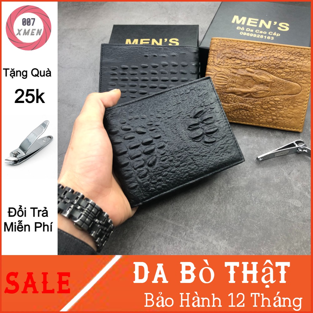 [ DA BÒ THẬT ] Ví da nam, Ví nam cao cấp, tặng hộp đựng-b12