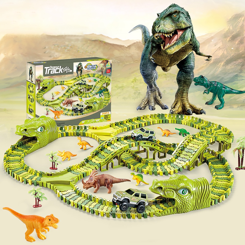 Đồ chơi lắp ghép đường ray khủng long cho thỏa sức sáng tạo