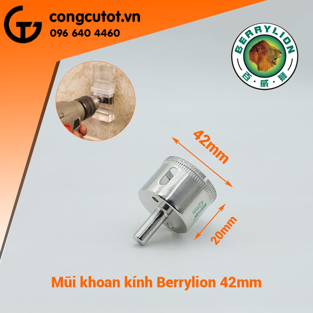 Mũi khoan kính đầu lõi kim cương mạ điện Berrylion