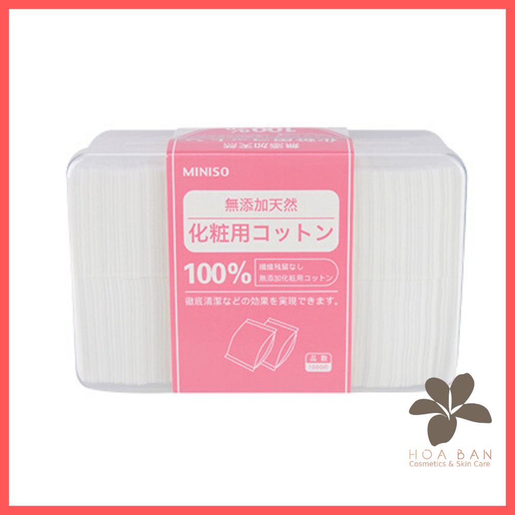 Hộp bông tẩy trang Miniso 1000 miếng | BigBuy360 - bigbuy360.vn