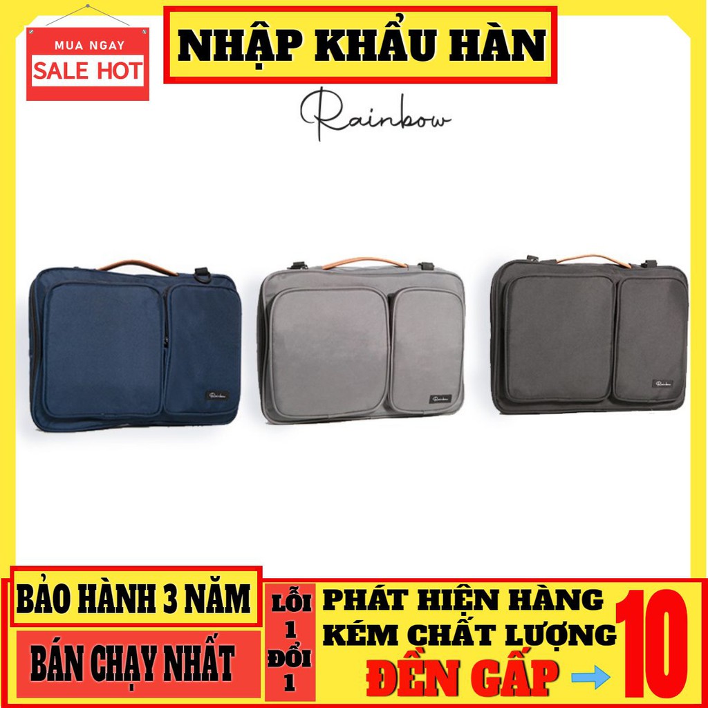 [CANVAS CAO CẤP] Túi chống sốc Laptop/ Macbook Canvas chính hãng Rainbow cao cấp từ 14inch - 15.6inch RBUCBG 001