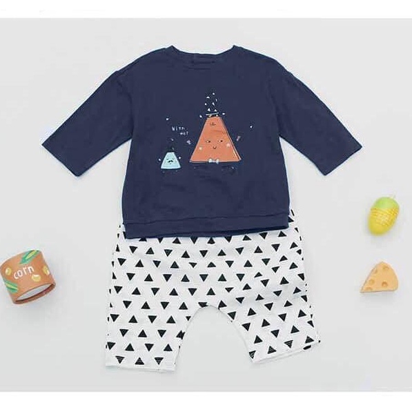 Bộ áo quần lửng thun cotton cho bé xuất Hàn Sopoliini