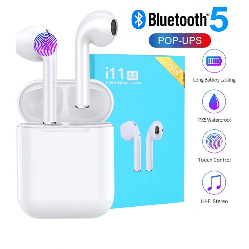 i11 TWS Điều khiển cảm ứng Bluetooth 5.0 Tai nghe không dây Cửa sổ bật lên Ghép nối tự động