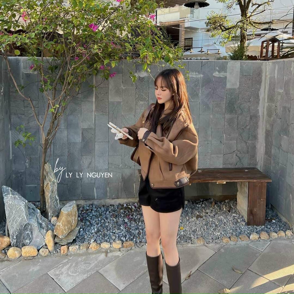 ÁO KHOÁC DA LỘN NÂU