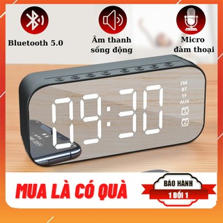 🔥new 🔥loa bluetooth mini kiêm đồng hồ báo thức 5w màn hình led đồng hồ báo thức - hỗ trợ thẻ nhớ & nghe fm