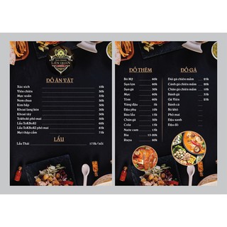 01 Tờ Menu A4 Ép Plastic