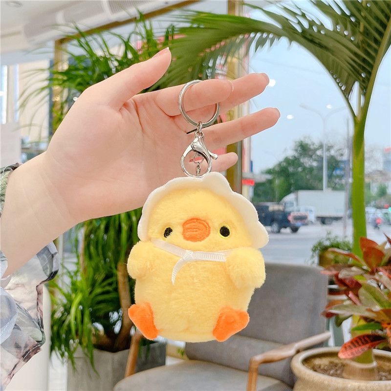 Móc Khóa Hình Gà Con Nhồi Bông Đáng Yêu 9cm