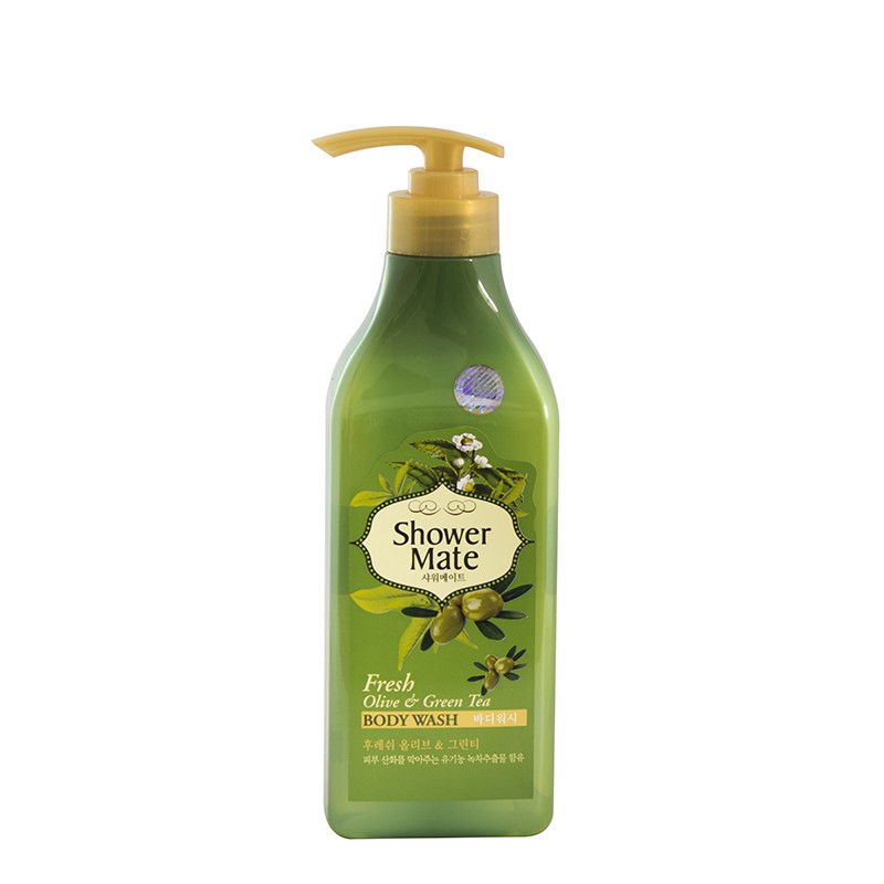 Sữa tắm dạng Gel giảm thiểu quá trình lão hóa da Showermate Olive and Green Tea 550ml -  Hàn Quốc Chính Hãng