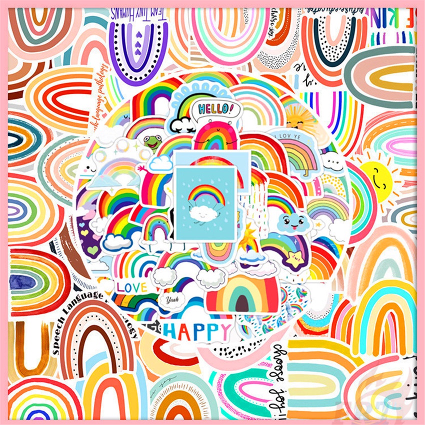 Bộ 100 Cái/Bộ ❉ Xin chào! Meet Rainbow - Hình Dán Cầu Vồng Encounter Cầu Vồng ❉ Miếng Dán Chống Thấm Nước Thời Trang